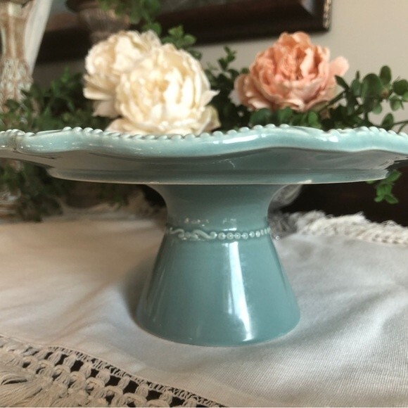 Blessings Unlimited Gratitude Cake Stand Blue Grace Gratitude Collection RARE - Picture 4 of 7